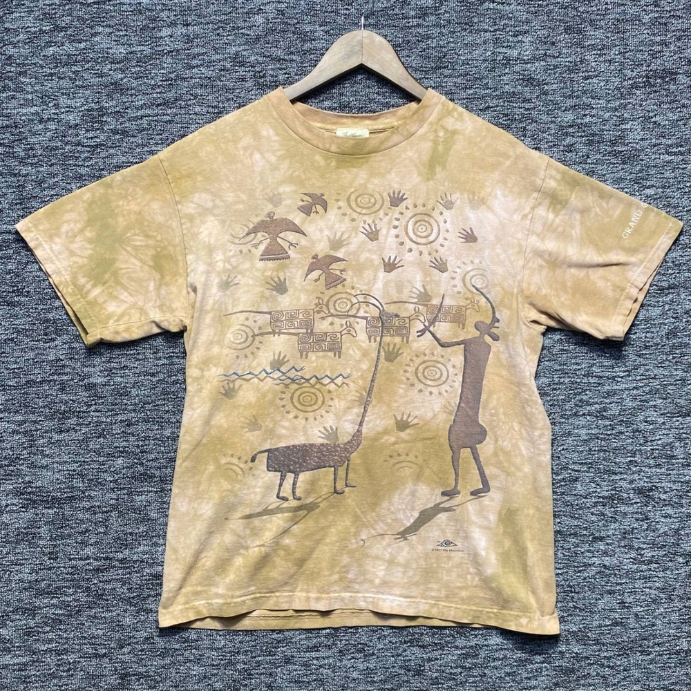 VTG 1997 The Mountain Fred Harvey T Shirt Tie Dye Petroglyph Grand Canyon Single